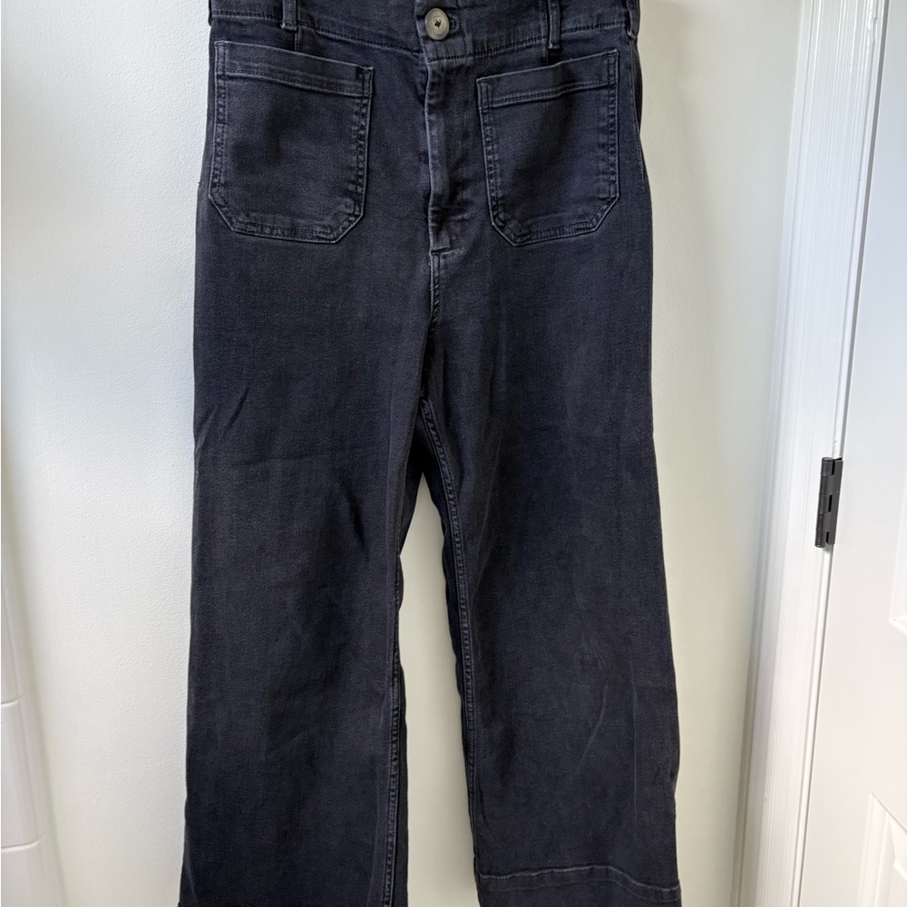 Anthropologie’s Colette Crop High-Rise Wide-Leg Jeans by Maeve (size 30)